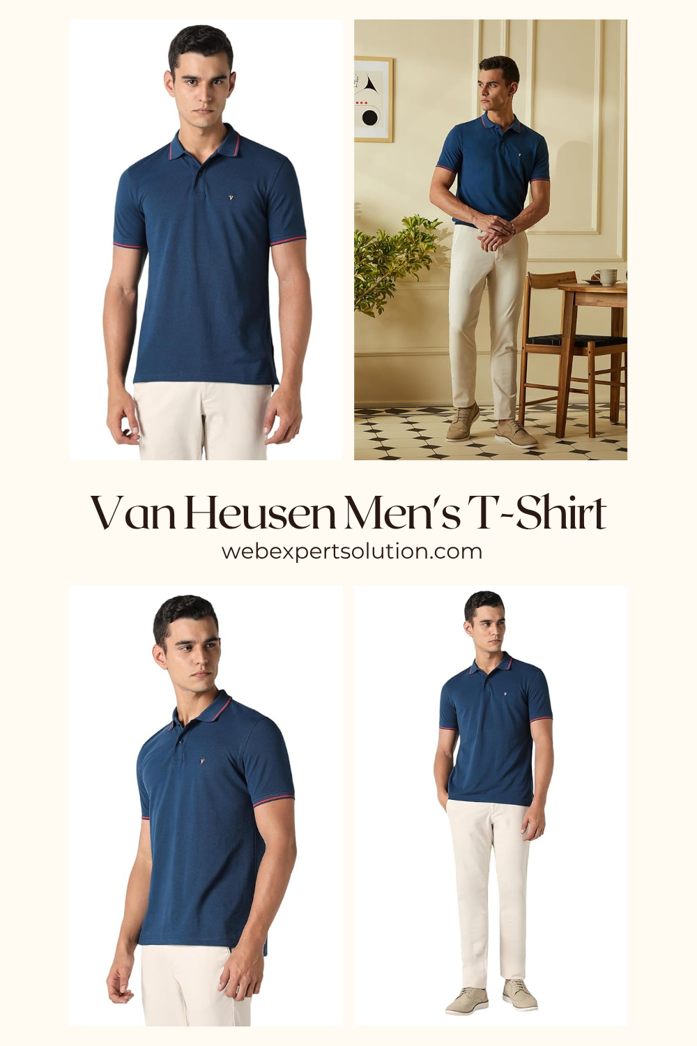 Van Heusen Men's Cotton Solid Regular Fit T-Shirt
